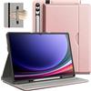 JETech Custodia Business per Galaxy Tab S10 Ultra/S9 Ultra 14,6, Oro Rosa | Cover Design in Pelle PU, S Pen Holder, Tasca, Visione Multi-Angolo