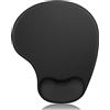ZYB Tappetino Mouse con Poggiapolsi Gel, Tappetino Mouse Ergonomico - 240 x210 mm - Base Adesiva Antiscivolo, Superficie in Microfibra - per Computer e Laptop, Ufficio Scuola e Domestico, nero
