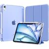MoKo Cover per iPad Air 11 Pollici (M4/M3/M2) 2026/2025/2024 con Portapenna | Cover per iPad Air 5a/4a Gen 10,9 2022/2020,Custodia iPad Air Trifold Sottile Leggera conRetro PC Rigido Traslucido,Pervinca