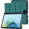 RUIPOCX Custodia compatibile con TCL TAB 11 Gen 2（9465X) 11'' 2024 Tablet Cover antigoccia Sottile supporto pieghevole a tre coque con portapenne(Dark green)