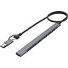 Bolwins A38 USB C Hub, USB tipo C + USB 3.0 maschio a USB 3.0 + 6 porte USB 2.0 femmina hub OTG cavo adattatore 50 cm porta di ricarica 2 in 1 tipo C a USB 3.0 femmina caricatore