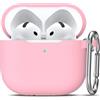 Generic Custodia per AirPods 4 2024, custodia protettiva in morbido silicone per Apple AirPods di 4a generazione, per donne e uomini, custodia per AirPod 4 con portachiavi, rosa chiaro