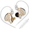 Yinyoo KZ ZS10 Pro Auricolari con filo con Microfono, Cuffie Cablate HIFI per Gaming, Custodia in Lega d'Alluminio, IEM Ibridi 4BA+1DD per Musicisti con Cavo 2 Pin 3.5mm