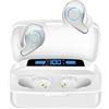 Esiposs Auricolari Senza Fili, Bluetooth 5.0 Wireless Cuffie con Mic | 156H Playtime in-Ear Stereo IPX7 Impermeabile Auricolari con USB-C LCD Custodia Ricarica per i Phone Samsung Android