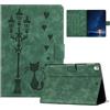 Generico DayQiQiPu Cover per Apple iPad 9a/8a/7a Gen (10,2, 2021/2020/2019) Gatti in rilievo in sotto la luce della strada Modello di flip Custodia ultrasottile con Auto Sveglia/Sonno,Verde