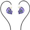 Yinyoo KBEAR Storm, cuffie in-ear 1DD, auricolari cablati IEM con suono cristallino, monitor in-ear con jack da 3,5 mm, per musicisti, cantanti, musica (trasparente-viola, senza microfono)