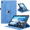 TEDTIKJT Custodia per Lenovo Tab M10 10.1 Pollice 2019 (TB-X505F/TB-X605F) Tablet Custodia Pelle PU Flip 360°Multi Angolo Ruotabile Supporto Protezione Cover Lenovo Tab M10 HD 1st Gen, Blu Albero