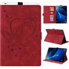 Auslbin Custodia per Galaxy Tab A6 10.1 2016,Pelle PU Cover Tablet con Auto Svegliati/Sonno Funzione Case con Supporto Funzione,Cover per Samsung Galaxy Tab A6 10.1 Pollici SM-T580/SM-T585,Rosso