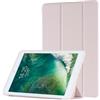 Generic Custodia compatibile con iPad 10,2 pollici 2021/2020/2019, per iPad 9a/8a/7a generazione con scocca posteriore trasparente chiara, cover con funzione auto sleep/wake, Rosa Chiaro