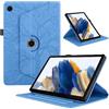 Oduio Custodia per Samsung Galaxy Tab A8 2021/2022 10.5 Pollici (SM-X200/SM-X205) Pelle PU Flip Tablet Case con Supporto Girevole di 360°Cover AntiGraffio Antiurto per Galaxy Tab A8, Blu