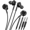 Kefiany Cuffie auricolari da 3,5 mm con microfono (2 confezioni), con cavo e jack per cellulare, compatibili con Samsung Galaxy A52 Google Pixel Tablet Pc Headset S10-ej
