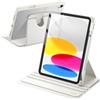 JETech Custodia Girevole per iPad (A16) 11ª/10ª Gen, Bianco | Per 2025/2022 Modello, Cover Supporto Rotante 360°, Retro Trasparente, Porta Pencil, Protezione Completa