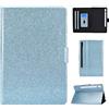 Generico DayQiQiPu Cover per Samsung Galaxy Tab S8 SM-X700/X706 (11 Pollici) Leggera Custodia Motivo Glitterato Custodie con Supporto Caso Ribaltabile Portafoglio e Auto Sleep/Wake, Blu