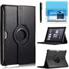 R.SHENGTE Custodia per Samsung Galaxy Tab 2 10.1'' 2012 (GT-P5100 P5110 P5113) - Rotazione di 360 gradi Custodia protettiva completa per supporto,Con Penna Stilo, Pellicola Per Schermo (Black)