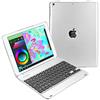 PCATEC - Custodia per tastiera per iPad 9.7 2018/2017, con funzione di supporto, senza fili, con funzione di accensione e spegnimento automatico (per iPad 9.7/iPad5, colore: Argento)