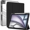 ProCase Cover iPad Air 13 Pollici M3 2025/ M2 2024 con Portapenna (Modello:A3268 A3269 A2898 A2899 A2900), Custodia iPad Air 6 Generazione 13 Auto Svegliati/Sonno -Nero