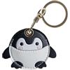 Dingfeiyu Pelle Cover Compreso Portachiavi per Apple Airtag, GPS Localizzatore Custodia per Bambini, Anziani, Animali Domestici, Zaino, Bicicletta, Valigia (pinguino nero)