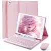 MicroTunk Cover Per iPad 9,8,7 Generazione 10.2 Pollici(9a/2021 8a/2020 7a/2019)/Ipad Air 3 10.5 Pollici /ipad pro 10.5 Pollici (2017)con Bluetooth Wireless italiana tastiera (QWERTY) e Mouse Keyboard Case Rosa