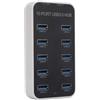 Bewinner Hub USB 3.0 Alimentato, Splitter Hub Dati USB a 10 Porte, Docking Station USB per Trasferimento Dati da 5 Gbps per Laptop, PC, Computer, Compatibile con 2003, XP, 7,