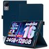 NUCNOK Custodia per DOOGEE U12 (12 Pollici), Copertura Protettiva Antiurto Cover con Supporto Regolabile, Pelle Rinforzata, Portapenne e Cinturino
