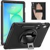 Junfire Custodia protettiva per Samsung Galaxy Tab S9 FE/S9/S8/S7, Custodia antiurto con cinturino da polso, portapenne, cavalletto 2023, ferroso