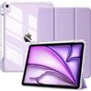 TiMOVO Cover per iPad Air 11 M4/M3/M2, Air 5a/4a Gen, Taro Viola | Con Portapenne, Custodia Protettiva Sottile con Supporto Trifold, Scocca Posteriore Trasparente, Auto Sveglia/Sonno