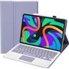 leleyo Custodia con tastiera per Lenovo Idea Tab 11/Lenovo Tab K11 Gen 2 Smart Cover con tastiera touchpad magnetica rimovibile wireless QWERTY,viola