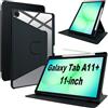 Lemxiee Cover per Samsung Galaxy Tab A11 Plus & A9 Plus 11 Case Custodia in pelle PU + Acrilico trasparente per supporto rotante & Slot per penna