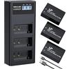 LP LP-E17 Batteria e Caricabatterie 3-Pack 1450mAh Batteria Tripla Slot Charger