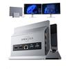 PULWTOP USB C Docking Station Doppio Monitor 4K@60Hz per casa e ufficio | PULWTOP Supporto Verticale per Laptop con 2xHDMI 4K 60Hz, USB A/C 10 Gbps, Ethernet, PD3.0-Grigio【Solo per laptop Windows】