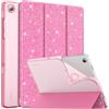 MoKo Cover per Samsung Galaxy Tab A11+/A9+ 11 (2025/2023), Rosa Brillante | per Galaxy tab A9+ 2023 Cover Pelle PU Semitrasparente Supporto Sottile con Morbido TPU Cover con Auto Svegliati/Sonno