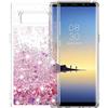 Gypsophilaa Cover Samsung Galaxy Note 8, Lyzwn 3D Glitter Liquido Sabbie Mobili Trasparente Morbido TPU Silicone Custodia per Galaxy Note 8 Brillantini Sequin PC Posteriore Protettiva Case