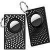 jiuzcare Custodia Per AirTag 2021, 2 Pezzi Custodia A Portafoglio Per Accessori Airtags formato carta di credito Supporto Tracker Per Airtag Localizzatore GPS Carta Portatile, Openwork Nero