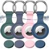 Joremx per AirTag Portachiavi, 4 Pack (Blu marino+Grigio+Verde+Rosa) | Impermeabile IPX8, Silicone Porta per AirTag di 1ª e 2ª Gen, Segnale Inalterato, Attaccare a Chiavi/Valigie/Collari per Cani
