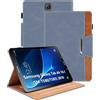 Oduio Custodia per Samsung Galaxy Tab A6 10.1 Pollici 2016 SM-T580/T585 Cover Protettiva in PU Case Multi-Angli Supporto Pieghevole Coperchio con Tasca, Portapenne, Porta Carte, Auto Sonno/Veglia - Grigio