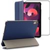 ebestStar - Cover per iPad 10.9 (2022) Apple, Custodia Protezione Flip Magnetica, Slim Case Sottile Pelle PU, Blu scuro + Vetro Temperato