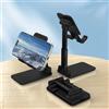 Generic Supporto pieghevole per cellulare e tablet da scrivania, supporto universale regolabile multiangolo compatibile con la maggior parte dei dispositivi (nero)