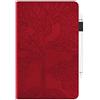 Aswant Cover Lenovo Tab M10 / P10 Custodia in Pelle PU Custodia a Portafoglio Flip Stand Cover Tablet per Lenovo Tab M10 (TB-X605L/X605F) / M10 HD (TB-X505L/X505F) / P10 (TB-X705F/X705L) - Rosso