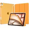 MoKo Cover per iPad Air 13 Pollici Case (M4/M3/M2) con Portapenna | Cover per iPad Air 13 2026/2025/2024, Trifold Sottile Leggera Custodia con Retro in PC Rigido Traslucido, Papaia