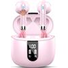 Drsaec Cuffie Bluetooth, Auricolari Bluetooth 5.4 Cuffie Wireless in-ear con 4 Mic, 2026 Cuffie Senza Fili ENC Cancellazione Rumore, Mini Cuffiette Bluetooth IP7 Impermeabile HiFi Stereo/LED/USB-C Rosa