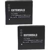 EXTENSILO 2x batteria sostituisce Panasonic CGA-S008, DMW-BCE10, DMW-BCE10E per fotocamera digitale DSLR (1000mAh, 3,7V, Li-Ion)