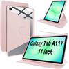 Lemxiee Cover per Samsung Galaxy Tab A11 Plus & A11+ & A9 Plus & A9+ 11 Case per supporto rotante & Slot per penna Custodia in pelle PU + Acrilico trasparente