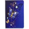 AIFILLE Cover Compatibile per Samsung Tab S4 10.5 T830/T835 Farfalla Blu Diamante Disegni Custodia a Libro Flip in PU Pelle Portafoglio Chiusura Magnetica Porta Carta Slim Antiurto Protettiva Caso