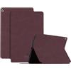 Generico DayQiQiPu Custodia per Huawei MediaPad T5 (10,1 Pollici, Modello: AGS2-W09/W19/L03/L09) in Pelle PU retrò Ultra Sottile Caso con Supporto per Tablet Flip con Auto Sveglia/Sonno, Rosso Vino