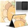 Stradvnaly Tablet Cover per Lenovo Tab M10 3rd Gen 10,1 2022 TB-328, Carino Cartoon Anime Capybara Motivo con Funzione Pelle PU Holder Flip con Silicone Regolabile Protezione Antiurto Tablet Case,orange