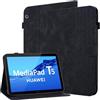 Rosbtib Custodia per Huawei MediaPad T5 10.1 Pollici 2018 Cover in pelle PU con Supporto regolabile multiangolare e Chiusura magnetica a scatto Compatibile con Huawei MediaPad T5 - Nero