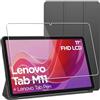 ebestStar - Cover per Lenovo Tab M11, Custodia Silicone Protezione Flip Magnetica, Slim Case Sottile, Nero + Vetro Temperato