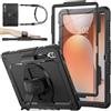 SEYMAC stock Custodia per Samsung Galaxy Tab S10 Ultra/S9 Ultra 14,6'' 2024/2023, Custodia Antiurto con Proteggi Schermo/Porta Penna/Cinturino da Polso Girevole 360 e Supporto, Nero