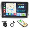 Hikity Autoradio Android 15 10 per Peugeot 2008 2015 Wireless CarPlay | 4+128G. Schermo Incell. Android Auto, BT, GPS, WiFi, FM/RDS, Retrocamera, MIC
