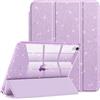 FINTIE Cover per iPad (A16) 11ª Gen 11 (2025) / iPad 10ª Gen 10.9 (2022) | con Portapenne - Antiurto Glittering Trasparente Custodia Posteriore con Auto Sveglia/Sonno, Taro Viola